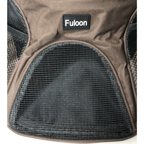 NEW Fuloon Small Brown Pet Backpack Vented Carrier with Adjustable Straps - Picture 4 of 8